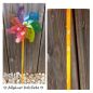 Preview: Windrad * 22 cm * Holzstil und -kugel handbemalt * Gartenstecker * Kinder * Deko * Regenbogen